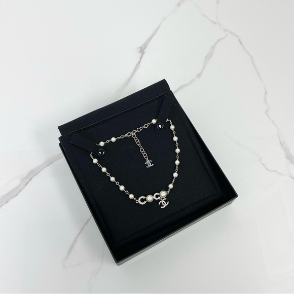 CHANEL Jewelry - Chanel Crystal Pearl CC Choker